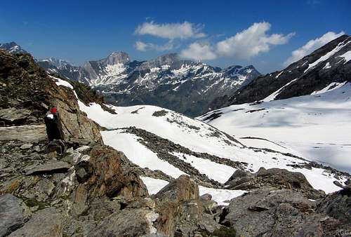 View from Ginggljoch to Hohe Weiße and Lodner