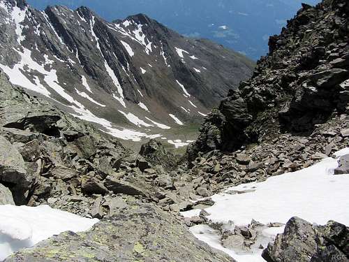View to the Gfallwand south ridge from the WNW ridge