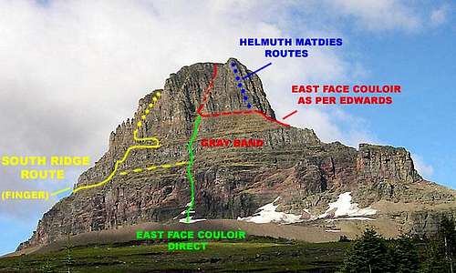 Routes: East Face, Clements Mountain