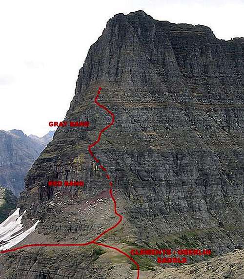 Northern approach, East Face Routes<br> Clements Mountain