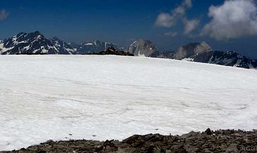 Looking across the Gfallwand summit plateau