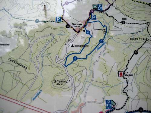 Showcase with Hiking Map - Beurener Heide
