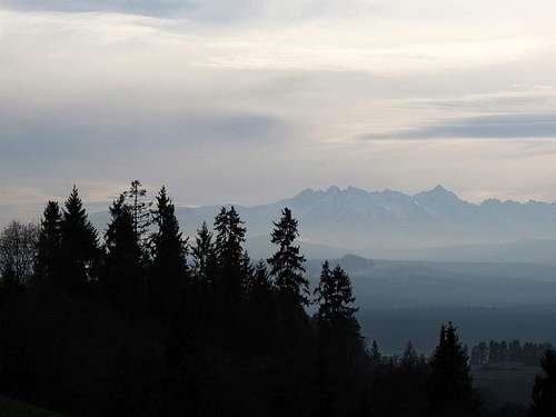 View to Tatras from road to Knurowska Pass