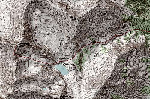 Cathedral Peak Map