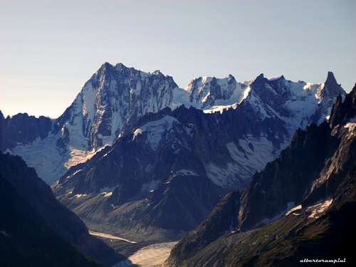Grandes Jorasses, Rochefort and Dent du Geant in early morning