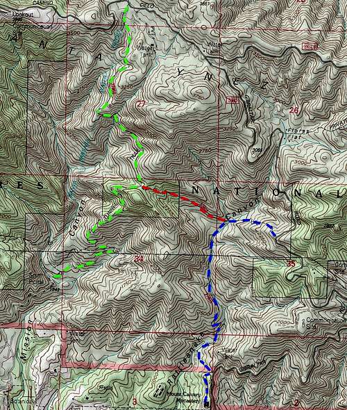 Topo map of the route