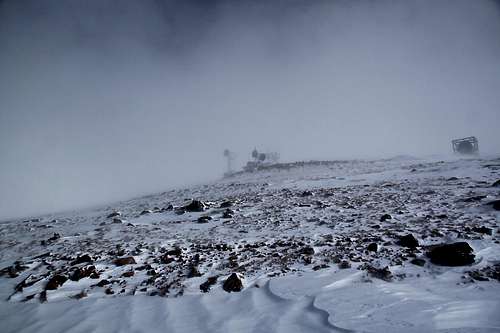 Windblown summit of Colorado Mines Peak