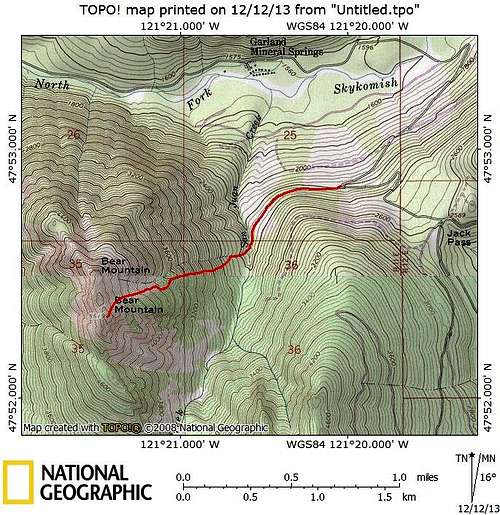Bear Mountain route map