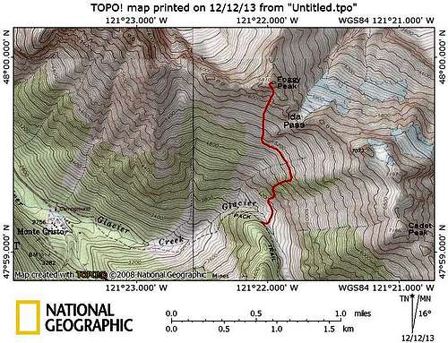Foggy Peak route map