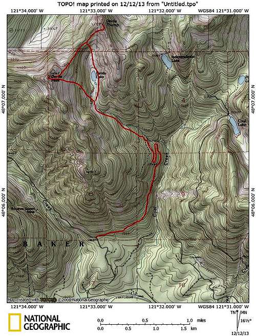 Devils Peak route map