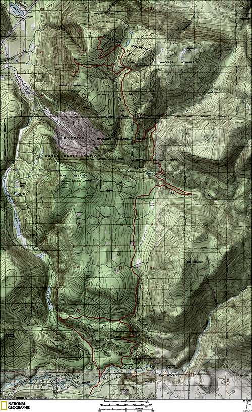 Wheeler Mountain route map