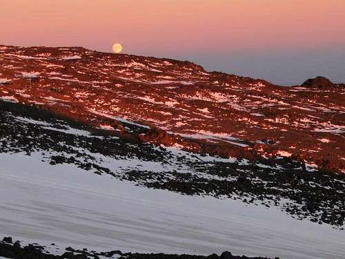 sunset and moonrise above the...
