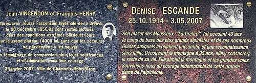 Denise's plaque beside Vincendon & Henry's
