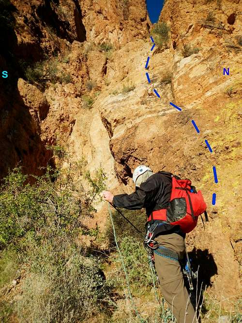 Closer View of Crux, East-side Route