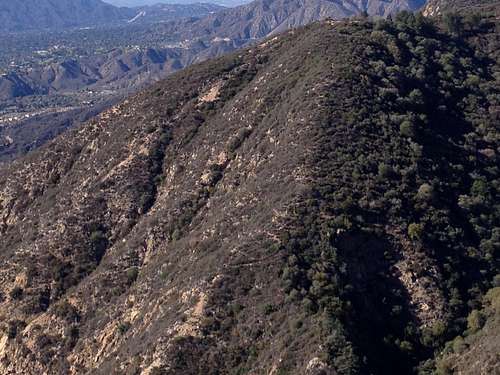 view of Mt. Lowe Railway trail down to Rubio Canyon