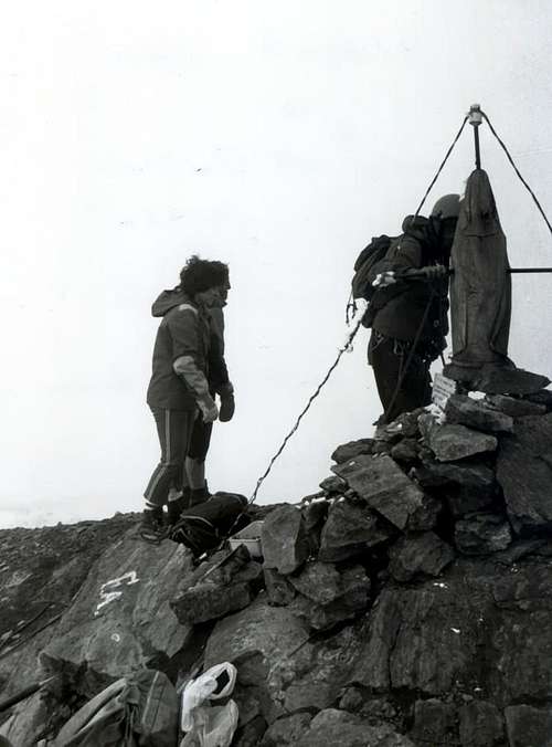Le FOUDRE Arriving on Summit after North Wall 1980