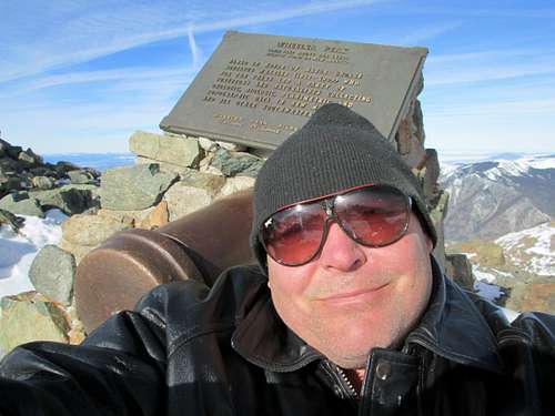 In freezing wind at the summit