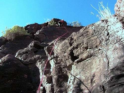 Rock climbing at Fataga