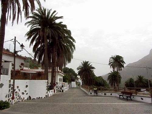 The sleepy central square in the village of Sorrueda