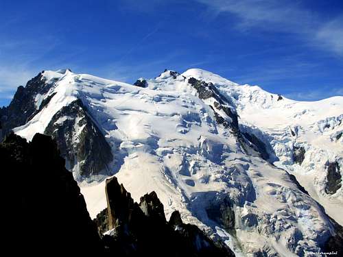 Tacul, Maudit and Mont Blanc main summit from Aiguille du Midi