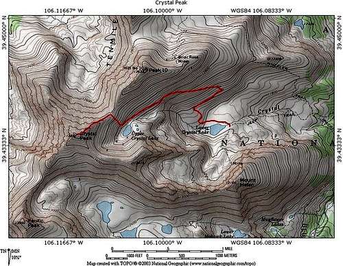 TOPO! Map with Trail in Red