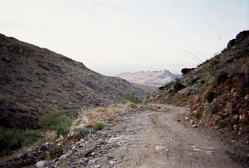 The summit road near the...