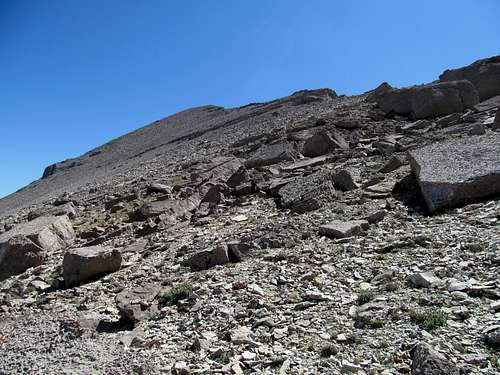 ascending Doubletop's West Ridge