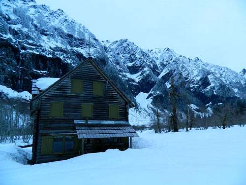 chalet in winter, enchanted valley