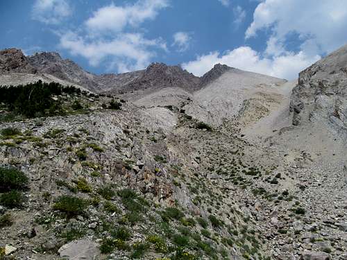 looking back up at South Gully