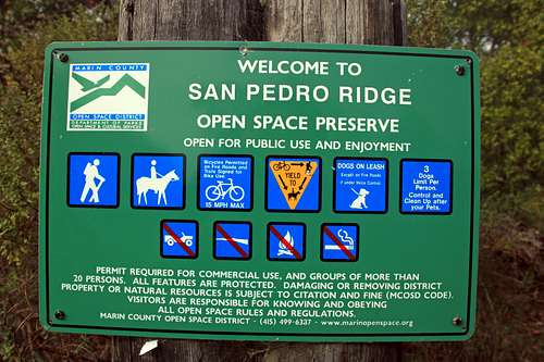 San Pedro Ridge (Mountain) red tape sign