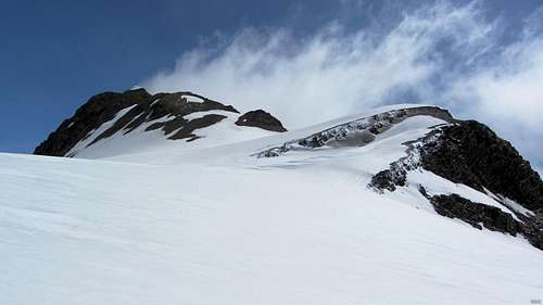 Corno Rosso <i>aka</i> Rothorn (3287m) from the SW, just below the Gran Sella della Gries