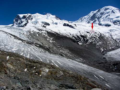 The location of the new Monte Rosa hut