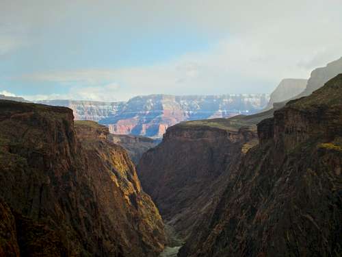 The Inner Gorger of the Grand Canyon seen from Clear Creek with the South Rim in the background