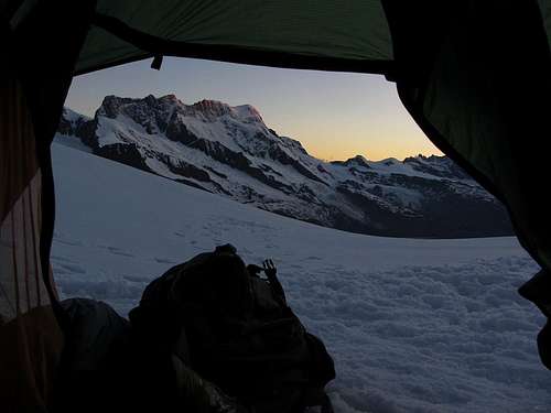 Breithorn at dusk, seen from our tent