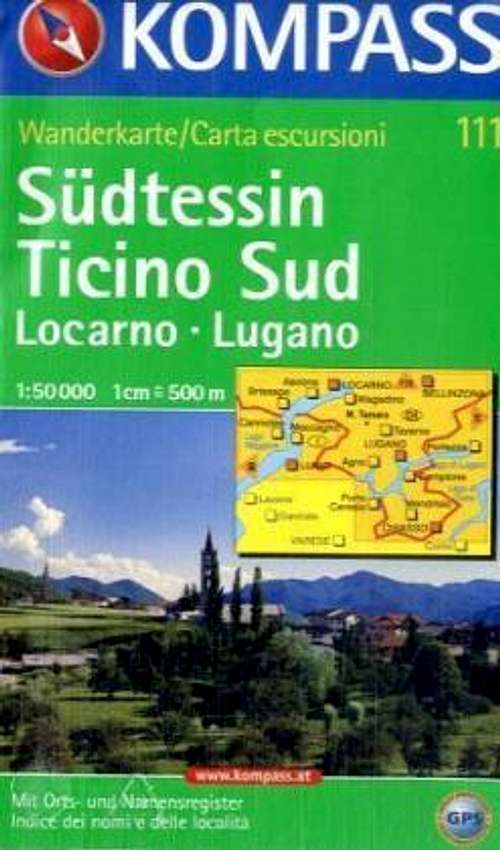 Ticino Maps: Kompass 111 Ticino Sud