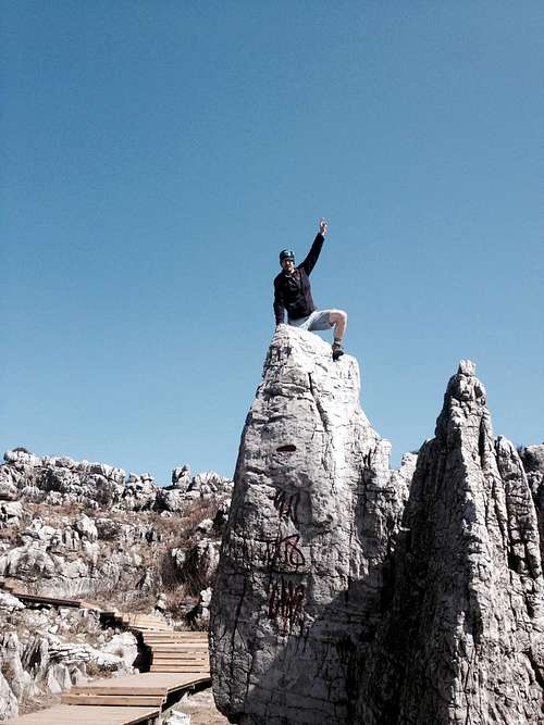 Climbing in the Stone Forest