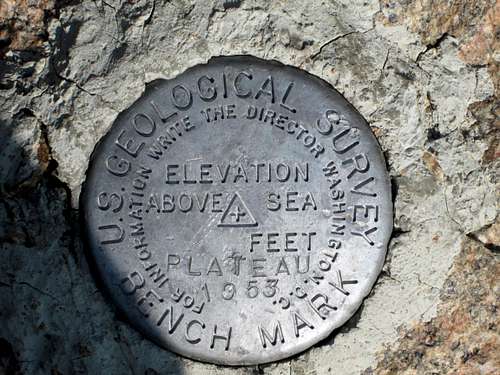 USGS marker on top of Castle Mountain-Beartooth Range