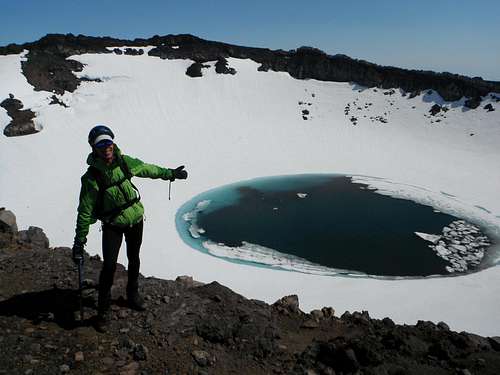 One of the craters on Gorely volcano.