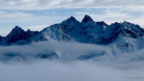 Gsallkopf (3277m) and Rofelewand (3354m) above the Clouds