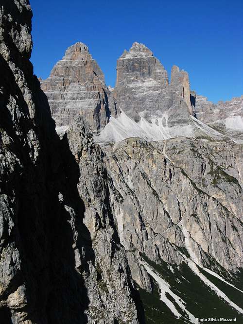 Lavaredo South faces seen from Torre Wundt