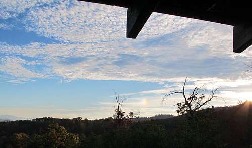 Viewing the sundog from our cabin