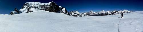 Walliser Alpen panorama from the upper Gorner Glacier