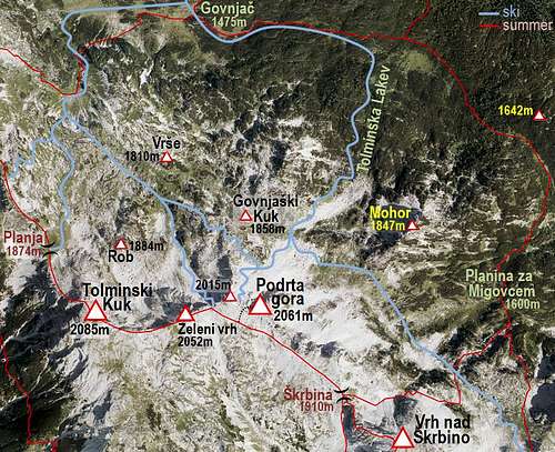Podrta gora and its ski tours
