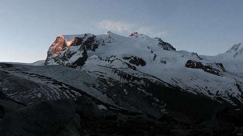 First light on Monte Rosa