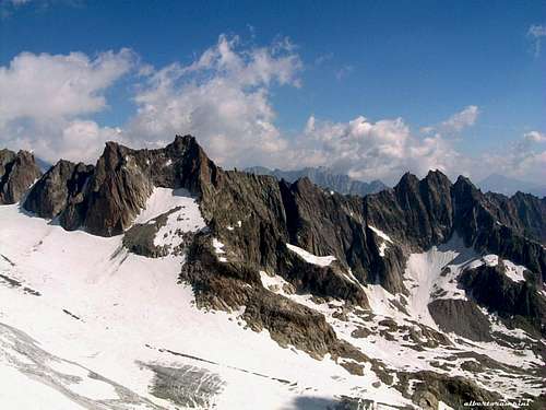The Gletschhorn - Schöllenen ridge seen from  Gröss Bielenhorn