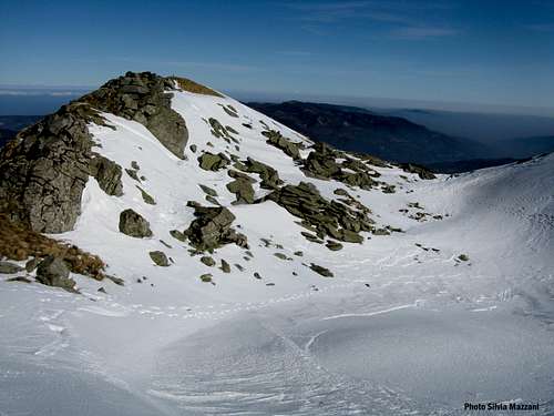 Snow basin along the Monte Orsaro Normal Route