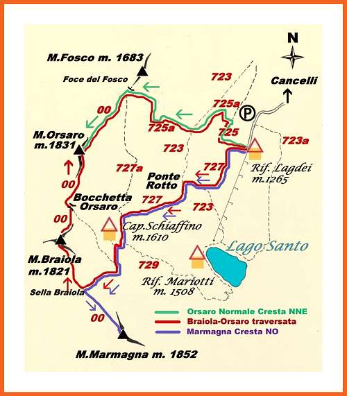 Orsaro-Braiola-Marmagna map