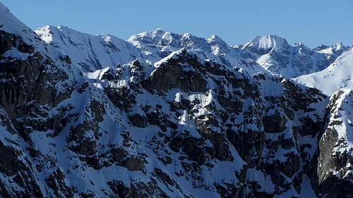 Panoramic view from high on Glacier de Pièce