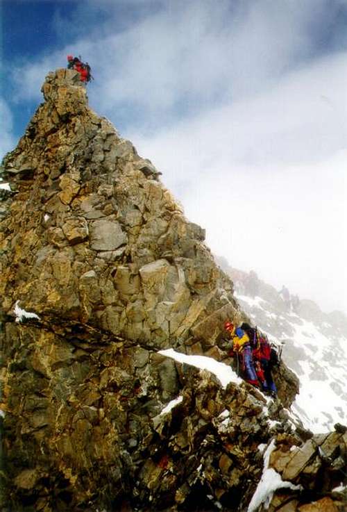 Climbing the ridge of Piz...