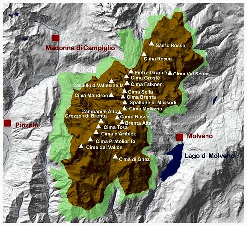 Brenta Dolomites map